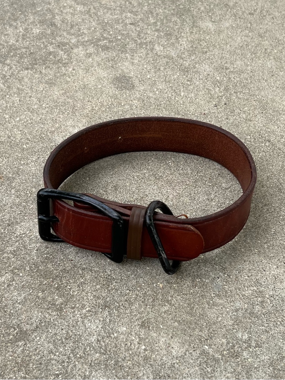 Dog Collar Vintage Brown Leather